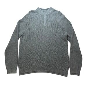 Tommy Bahama‎ Pima Cotton 1/4 Zip Pullover Sweater Gray Men's Size Large